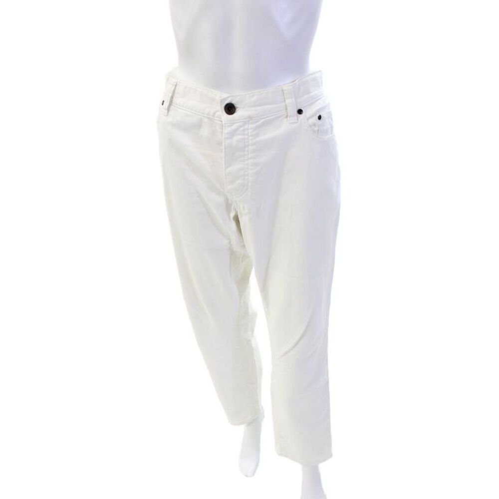 John Varvatos Womens Button Fly Straight Leg Pants White Size 34